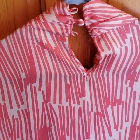 New York & Company Stretch‎ Vintage Look Tied Mock Neck Secretary SL Sz XL Tunic - Picture 4 of 8